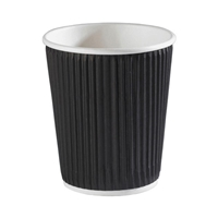 Black  Ripple Wall Hot Drink Cup 8oz (Pack of 500) - 50005