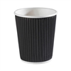 Black  Ripple Wall Hot Drink Cup 12oz (Pack of 500) - 50019