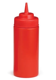 32oz Wide Mouth Sauce Dispenser Red - 7596