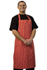 Butchers Red/White Bib Apron - One Size - A035