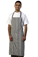 Black/White Stripe Bib Apron - One Size - A036