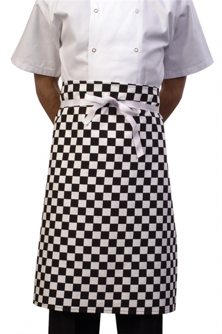 Black/White Check Waist Apron - One Size - A042