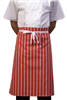 Butchers Stripe Red Waist Apron - One Size - A046