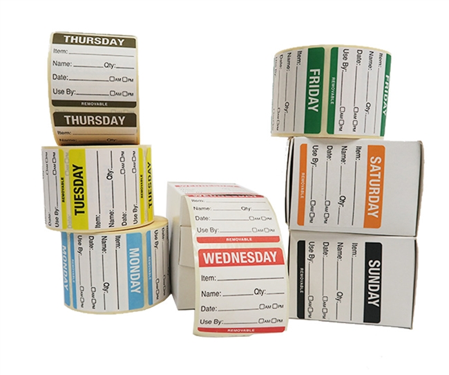 Days of the Week Food Labels Thursday (500 labels per roll) - DOTWL-THUR