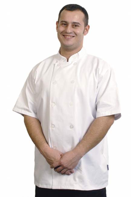 Ryan Short Sleeve Chef Jacket White - Sizes XS to XXL